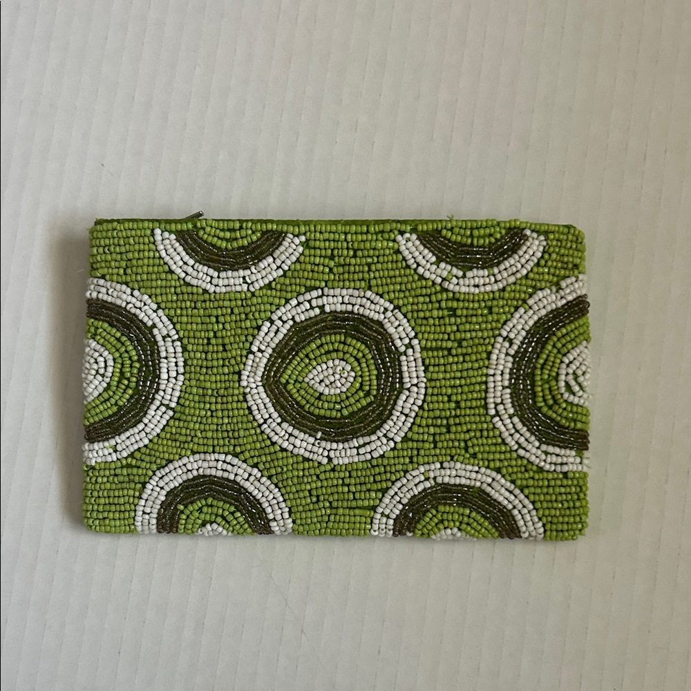 Green Beaded Clutch/wallet